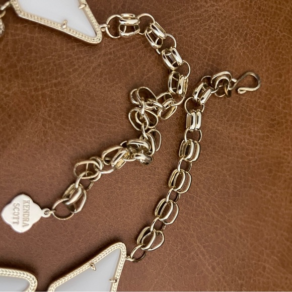 Kendra Scott Kensey White and Gold Statement Necklace - Picture 3 of 5